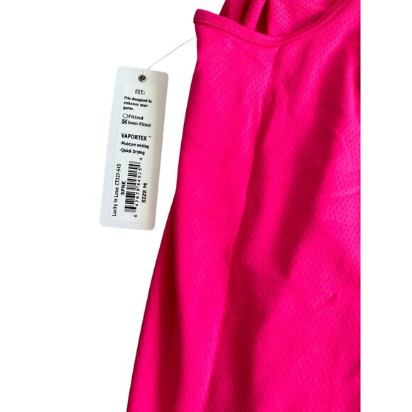 LUCKY IN LOVE Pink Racerback Mesh Tank Top Size Medium NEW New with tags - Picture 4 of 6